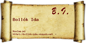 Bollók Ida névjegykártya
