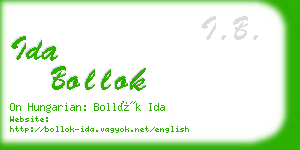 ida bollok business card